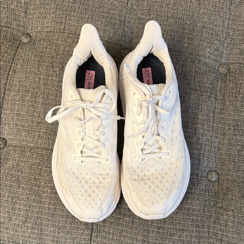 Hoka One One Clifton 9 White Running Shoes